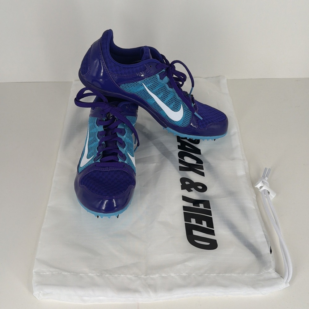 Nike Womens Zoom Rival MD 7 Track Spikes Size 8.5 Purple / Blue